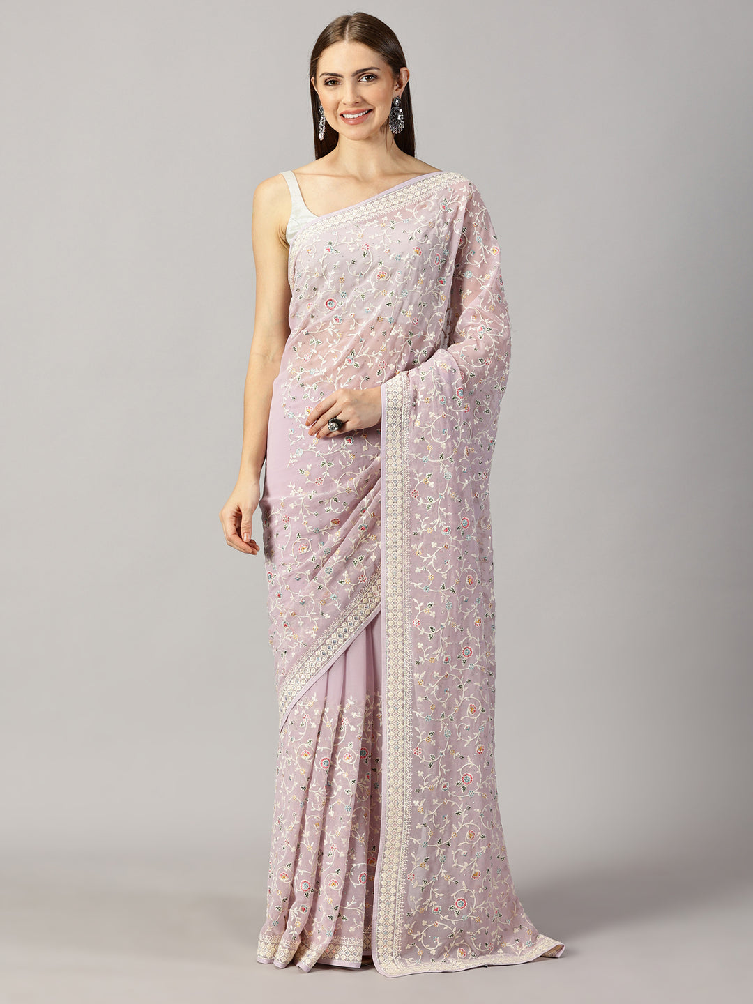 Padmavati - Georgette Thread Embroidered Saree