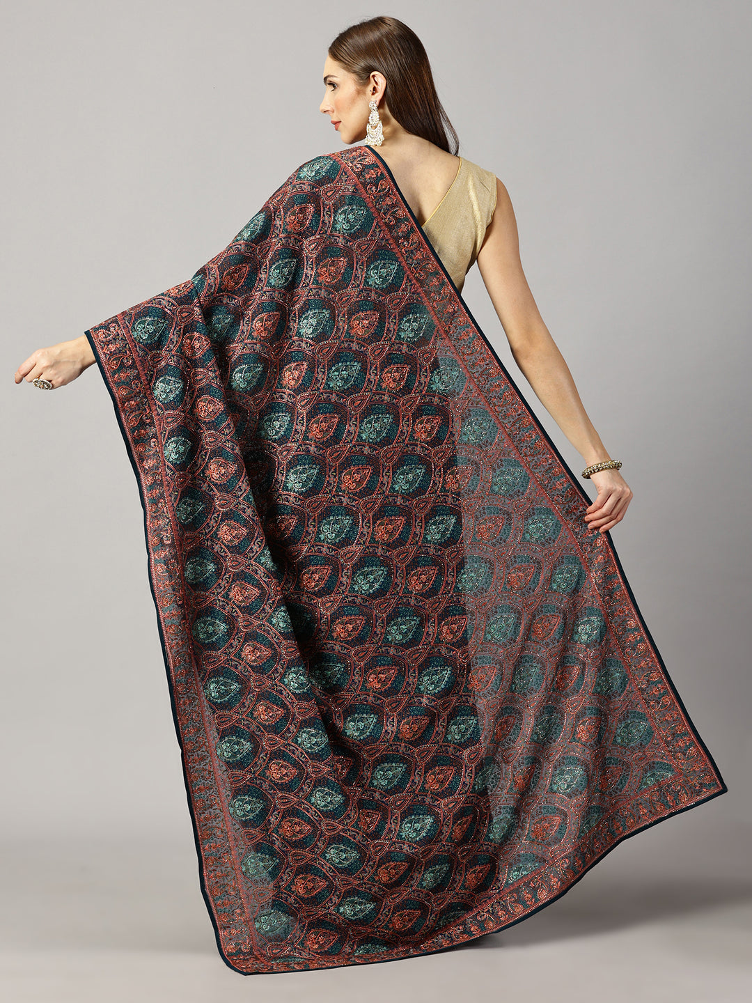 Devika - Georgette Thread Embroidered Saree