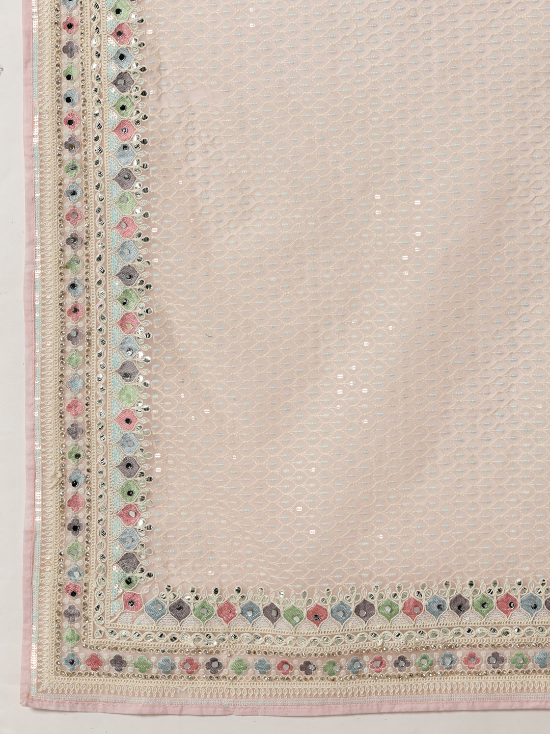 Sia - Organza Pink Thread work Embroidered Saree