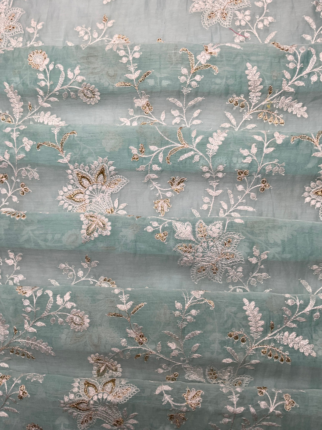 Mull Chanderi Embroidered