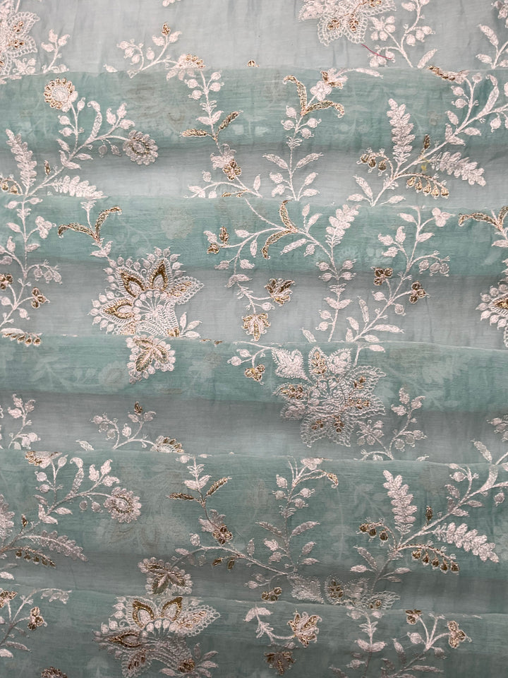 Mull Chanderi Embroidered
