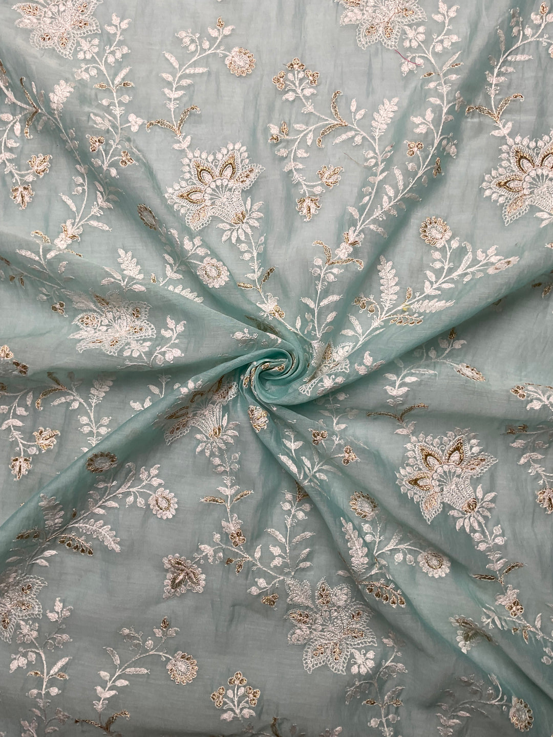 Mull Chanderi Embroidered