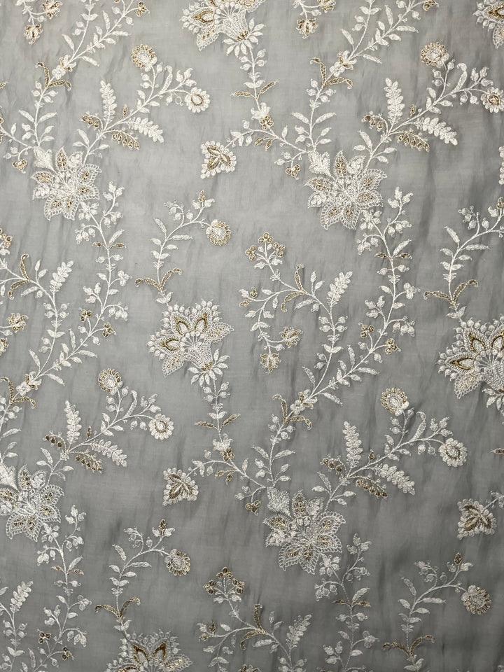 Mull Chanderi Embroidered