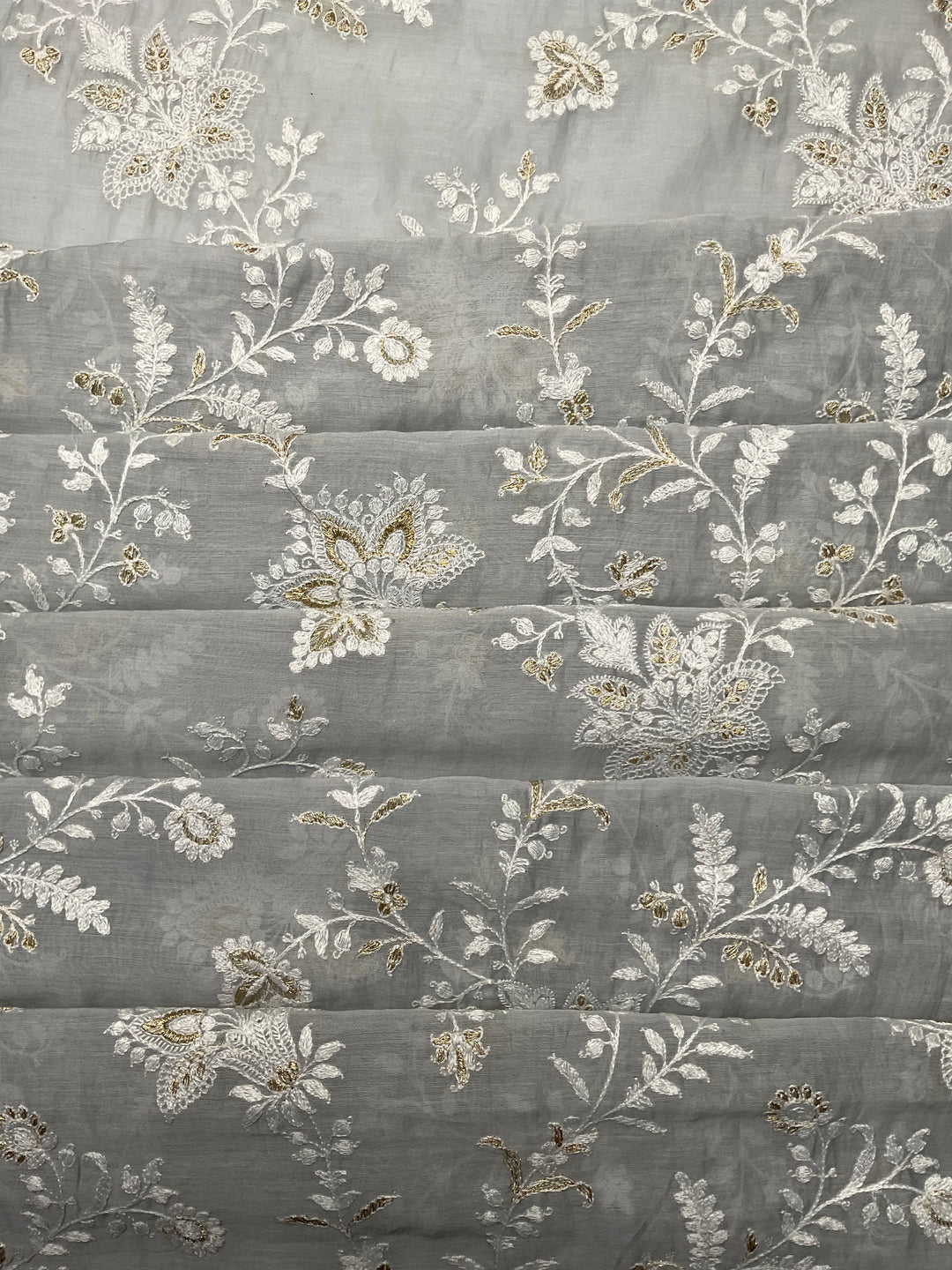 Mull Chanderi Embroidered