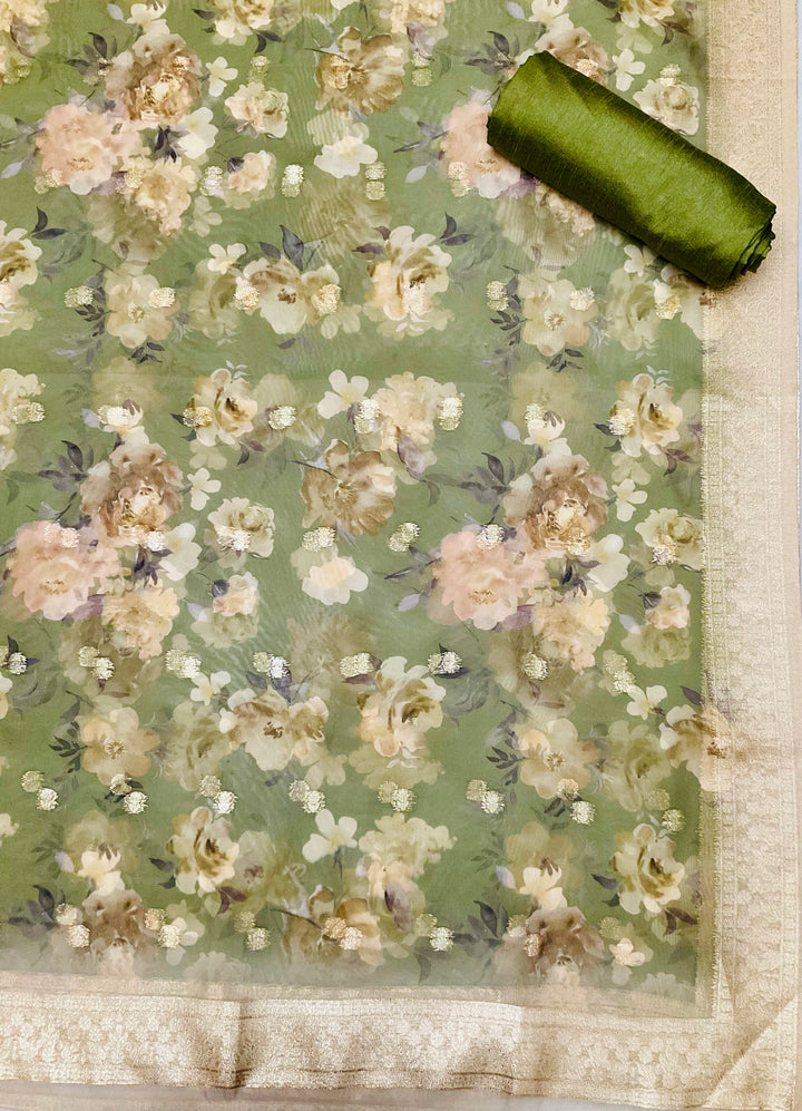 Woven Chanderi Embroidered Unstitched Suit - 45332
