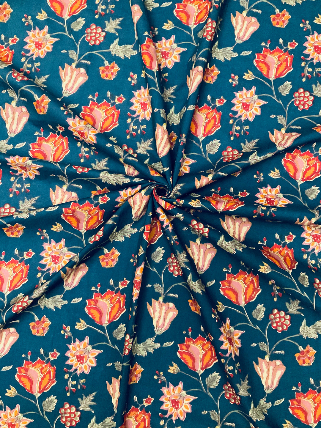 Pure Cotton Block Printed Fabric-45253