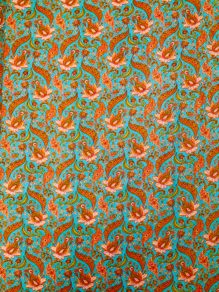 Pure Cotton Block Printed Fabric-45258