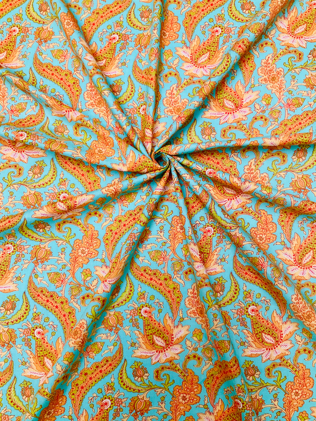 Pure Cotton Block Printed Fabric-45258