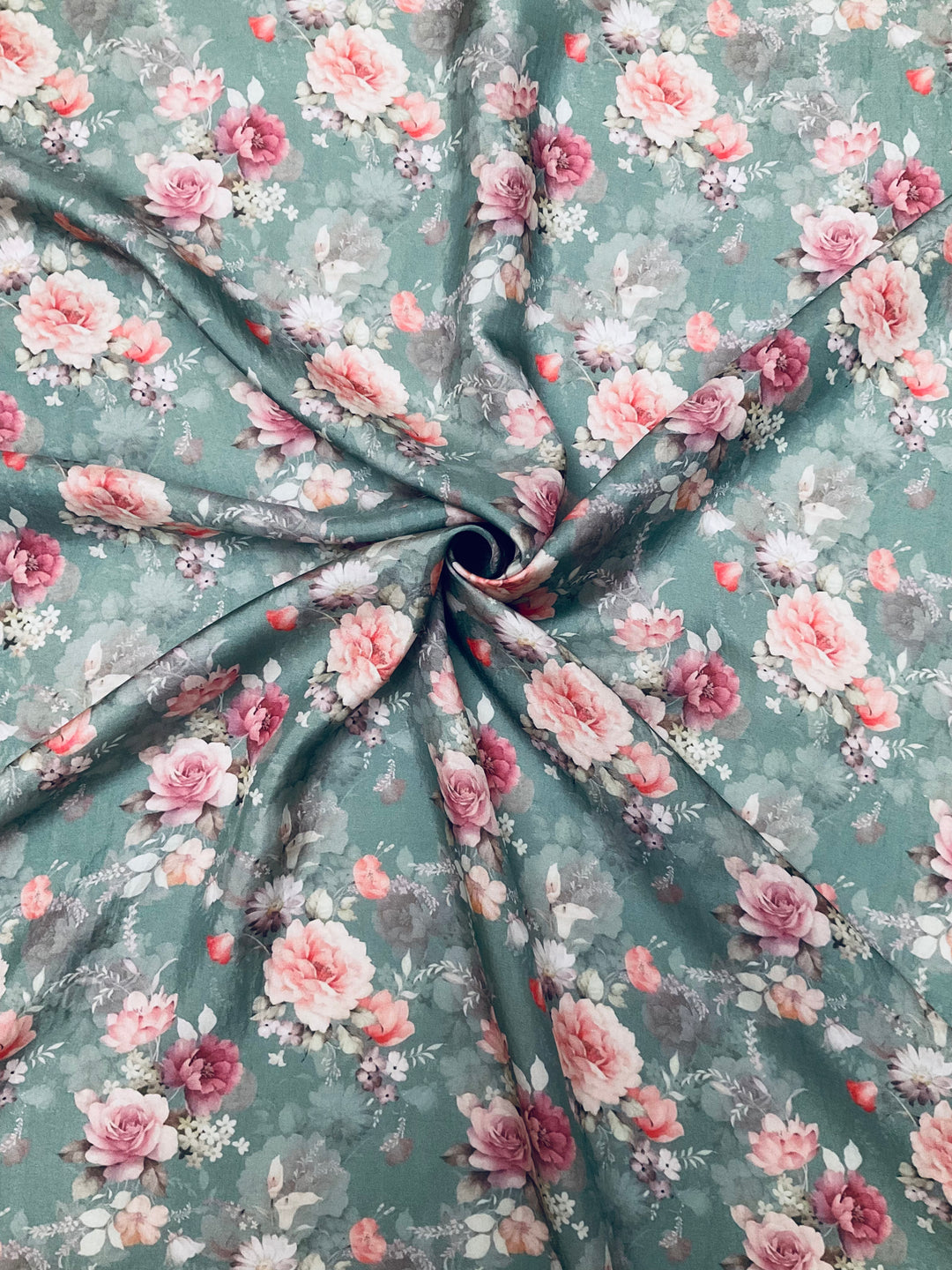 Pure Upada Silk Floral Printed Fabric-45911