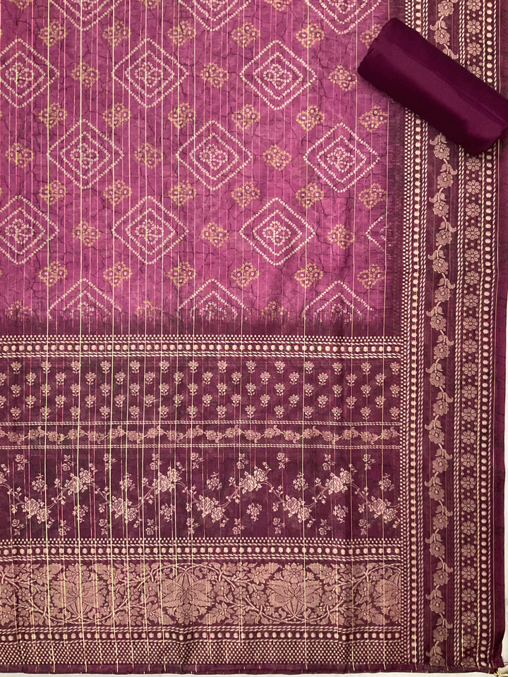 Chanderi Silk Embroidered Unstiched Suit -46921