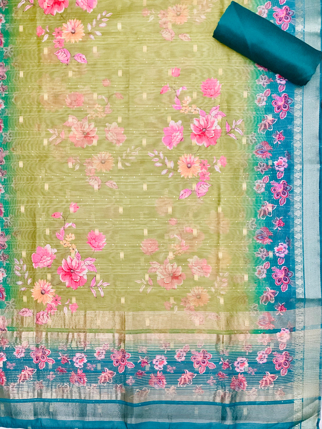 Chanderi Silk Embroidered Unstiched Suit -46923