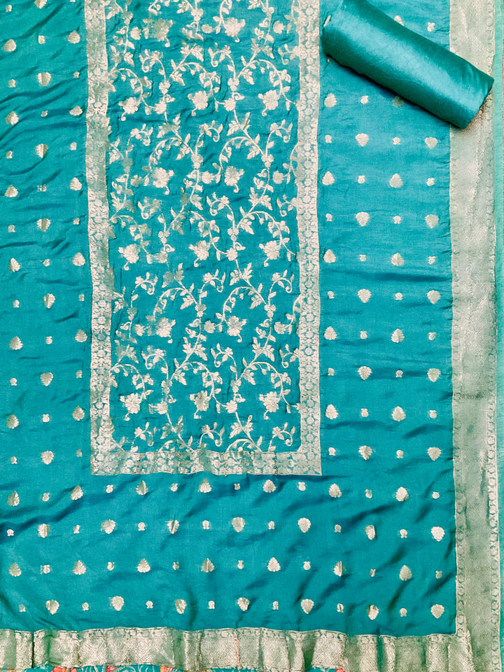 Chanderi Silk Embroidered Unstiched Suit -46927