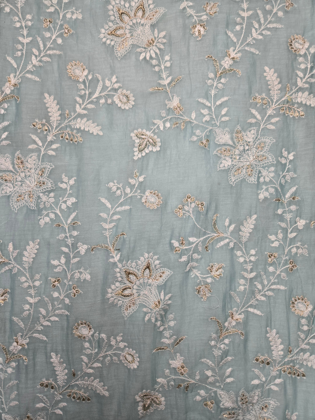 Mull Chanderi Embroidered