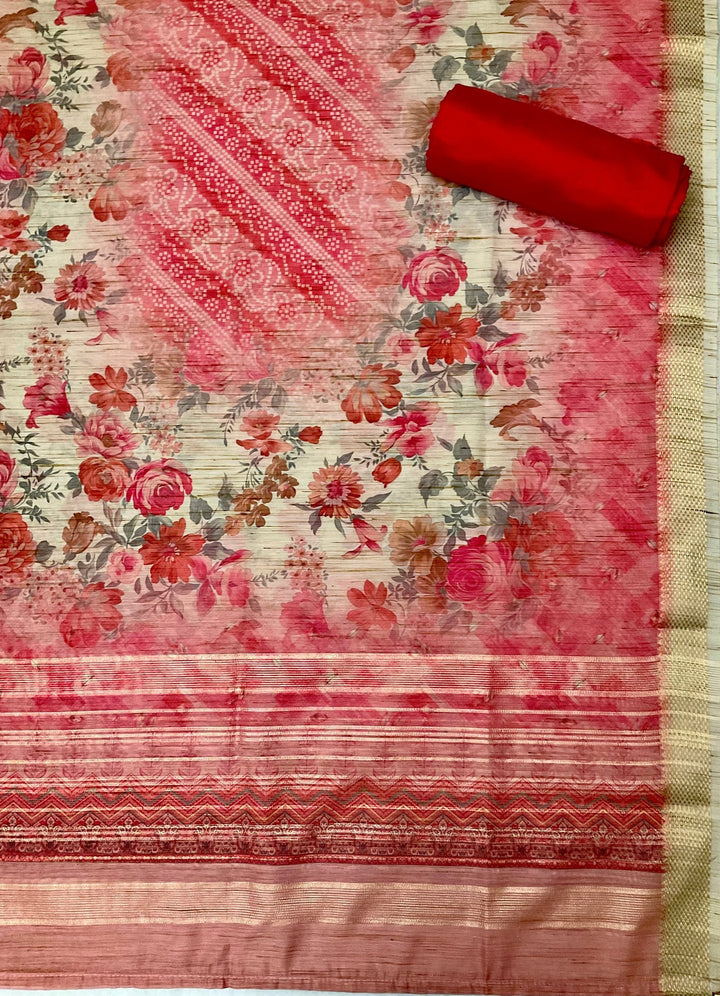 Chanderi Embroidered Unstitched Suit (45331)