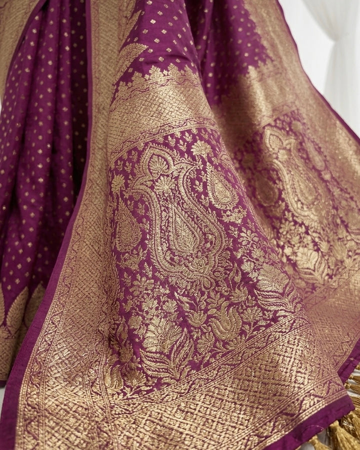 Regal Purple Silk with Allover Embroidery (54908)