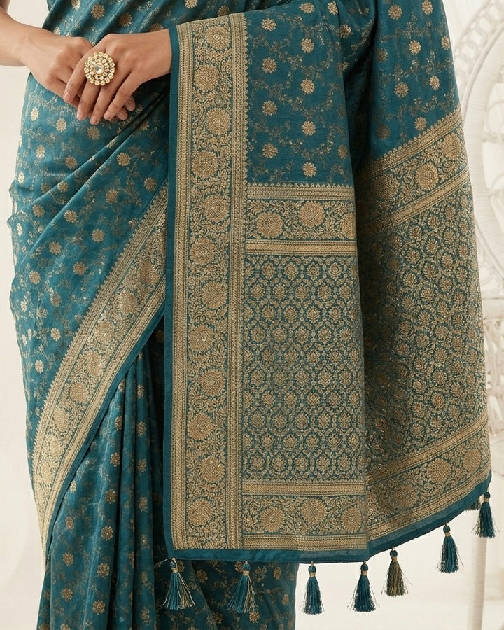 Heritage Grey Silk Embroidered Masterpiece (54903)