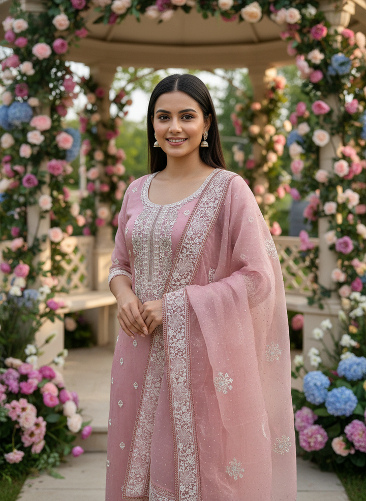 Rose Garden Organza with Delicate Embroidery (55206)
