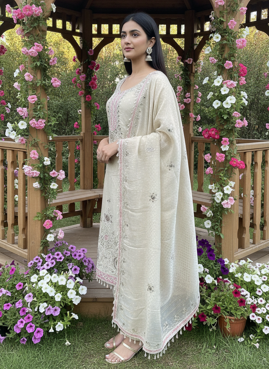 Embroidered Organza Festive Unstitched Ensemble (59464)