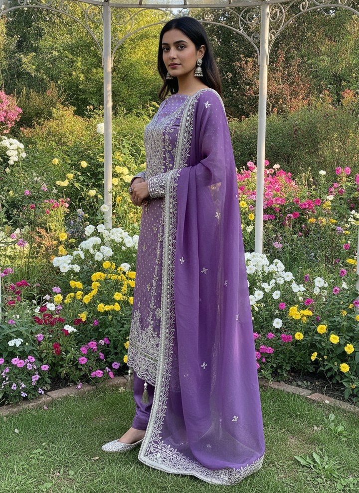 Embroidered Organza Festive Unstitched Ensemble (59449)