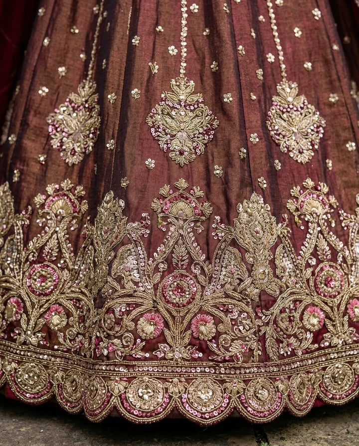 Rani Pink Silk Embroidered Festive Dupatta (53922)