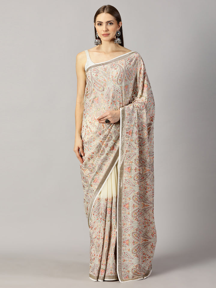 Georgette Thread Embroidered Saree