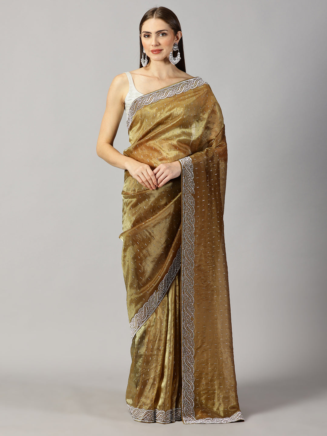 Organza Stone Work Saree