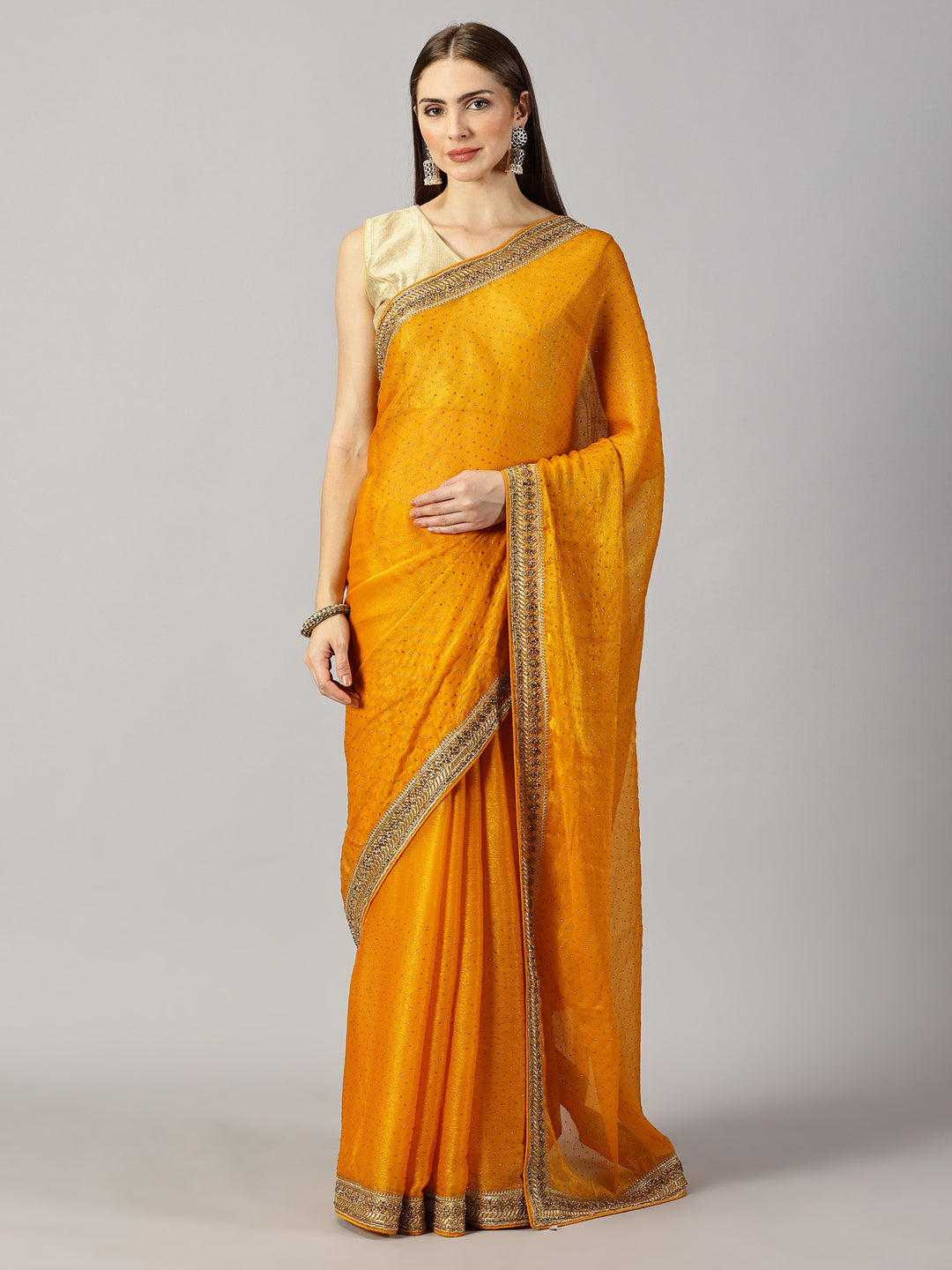 Chiffon Stone Embroidered Saree