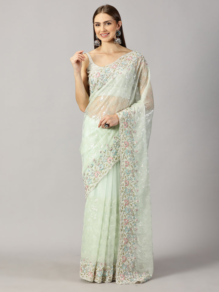 Organza Sequence Embroidered Saree