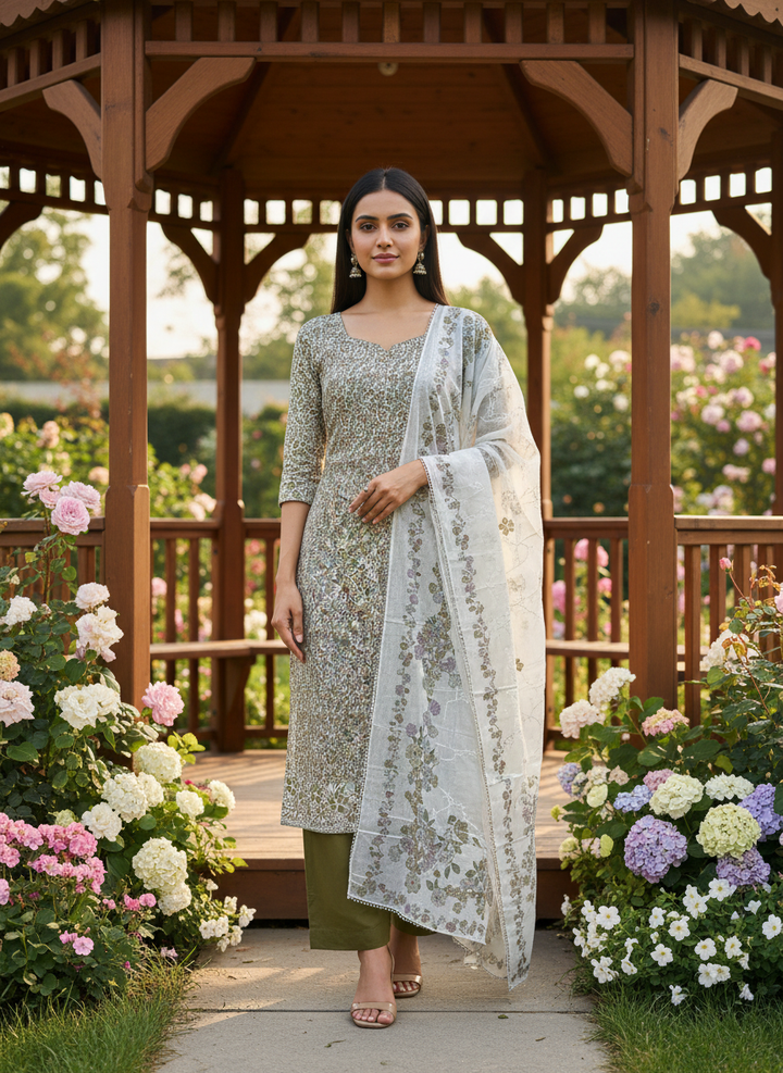 Emerald Embroidered Cotton Everyday Elegance (50849)