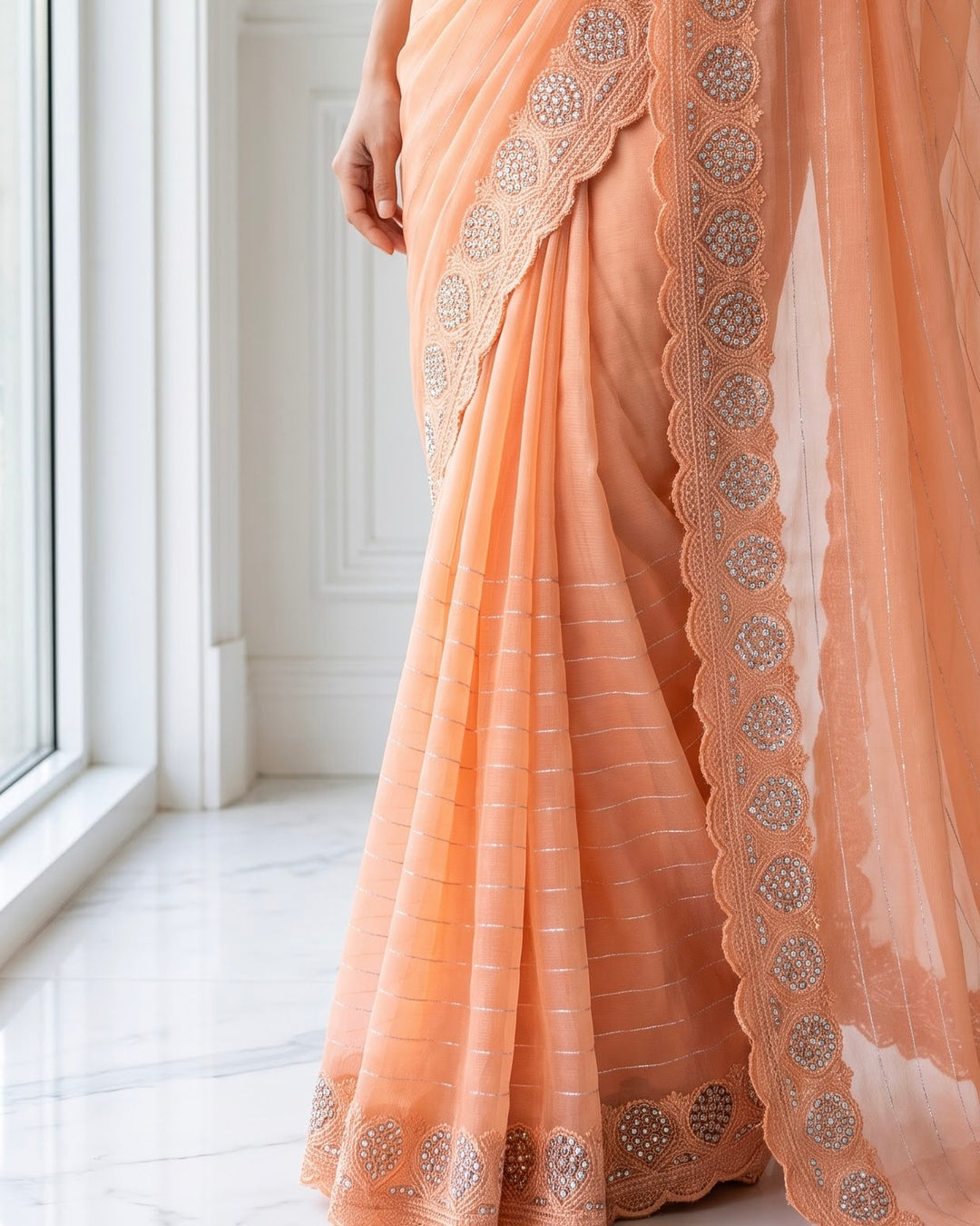 Embroidered Georgette Festive Saree (21516)
