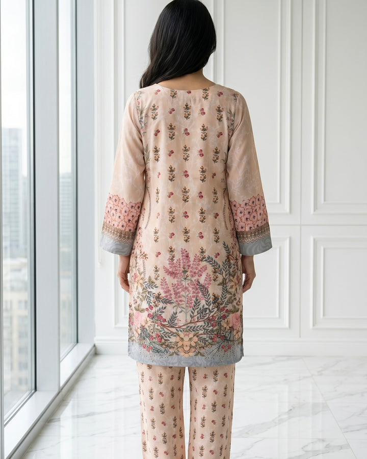 Beige Crepe Embroidered Dupatta Heritage Elegance (56065)