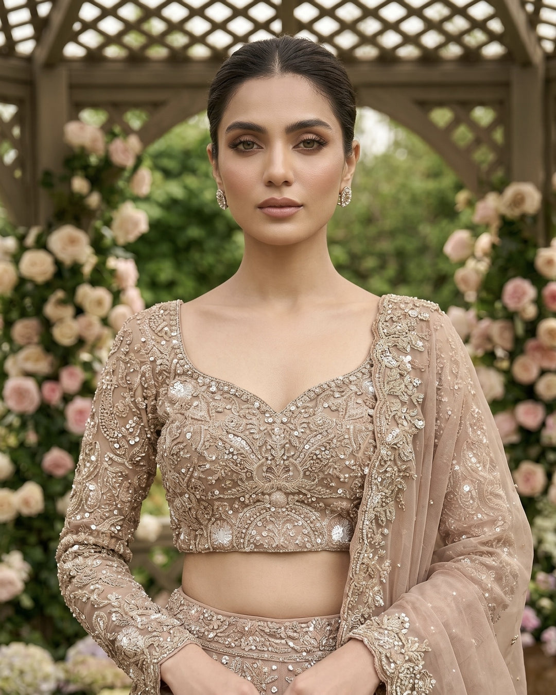 Heritage Gold Tissue Embroidered Bridal Dupatta (47110)
