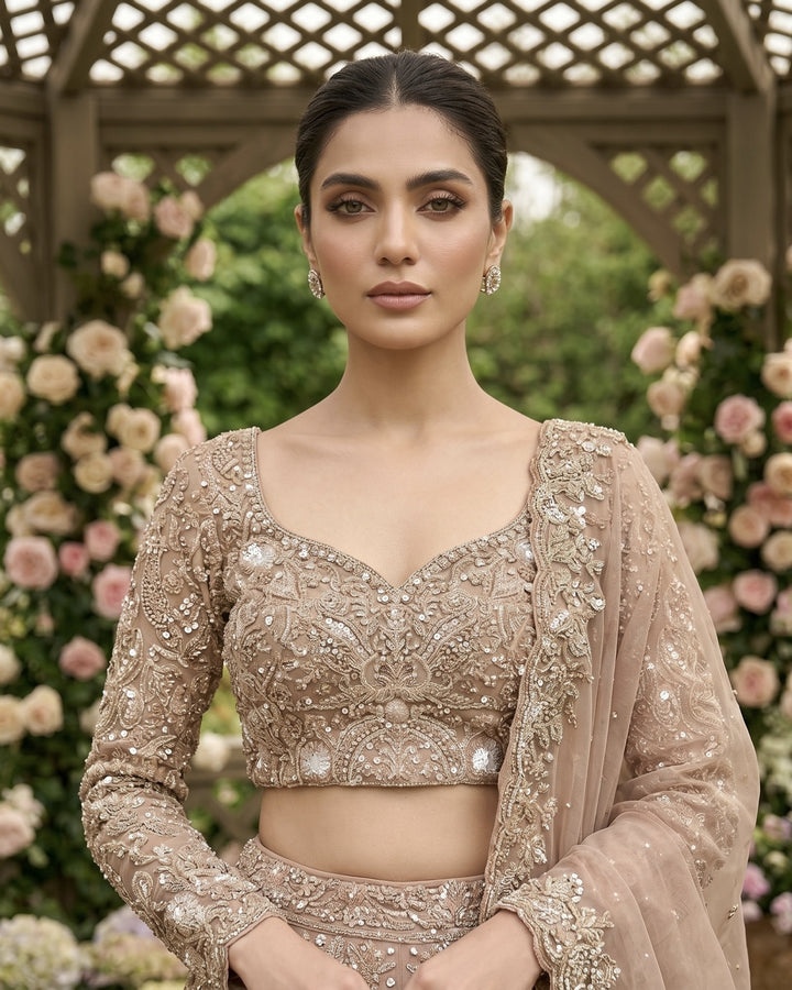 Heritage Gold Tissue Embroidered Bridal Dupatta (47110)