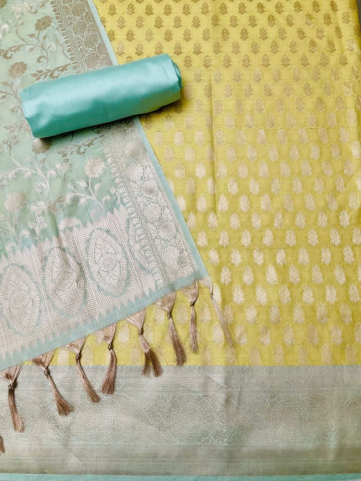 Woven Chanderi Silk Embroidered Unstiched Suit (46185)