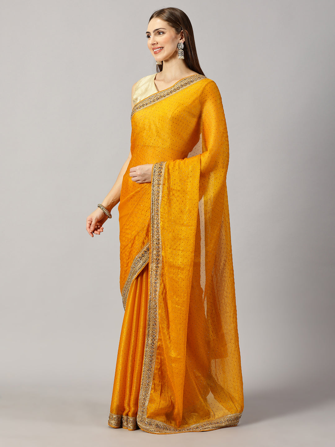 Chiffon Stone Embroidered Saree