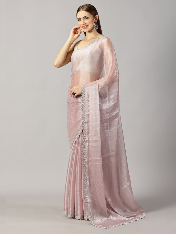 Organza Stone Embroidered Saree