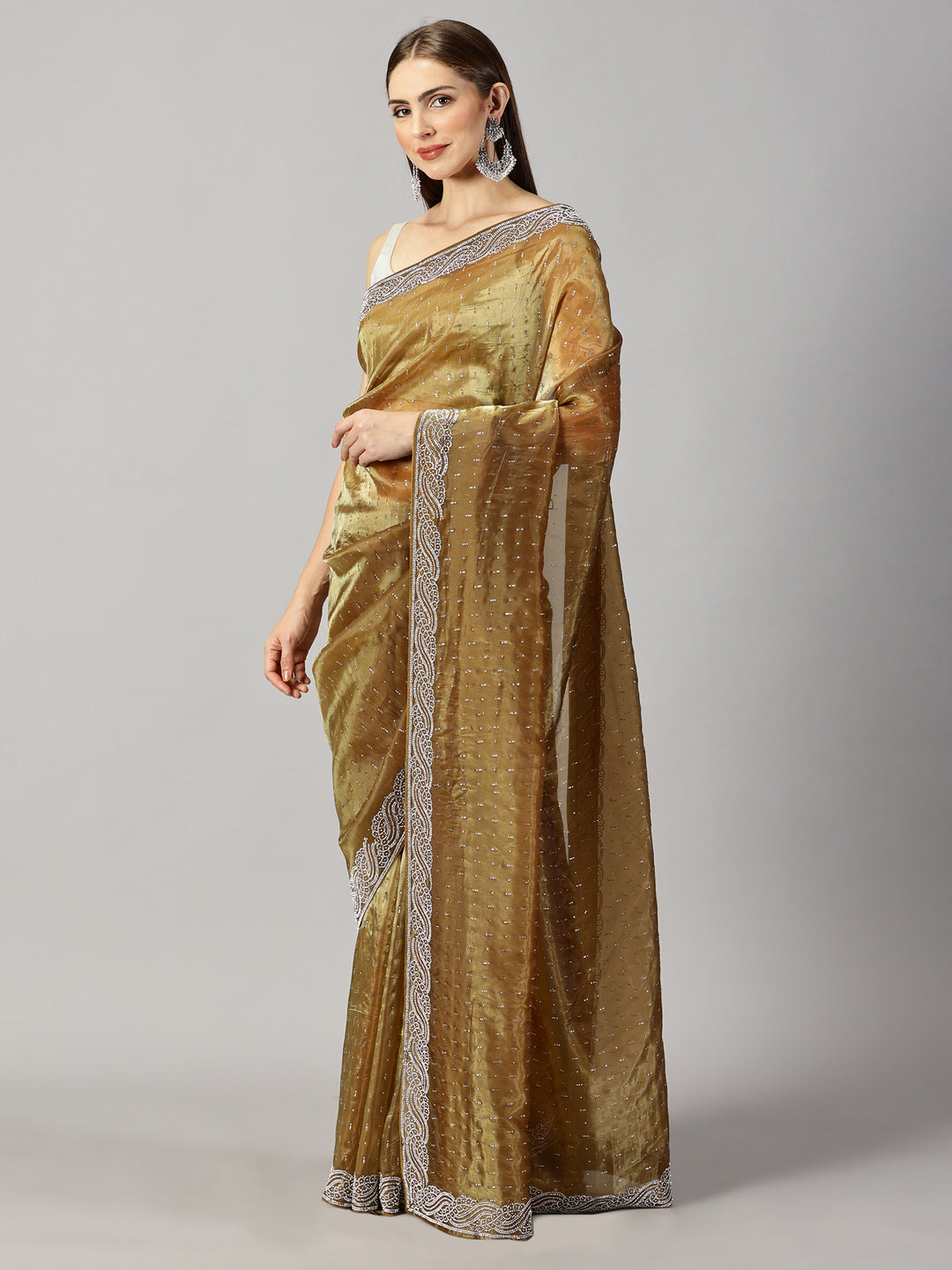 Organza Stone Work Saree