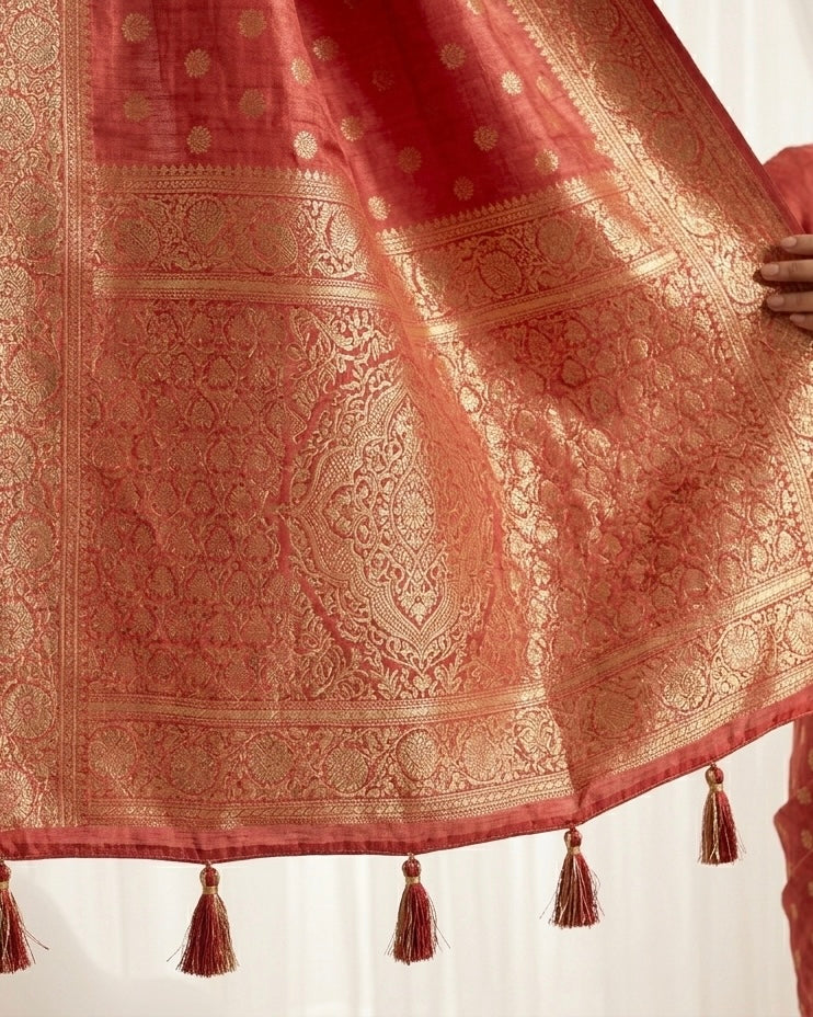 Lavender Silk Saree with Allover Embroidery (54900)