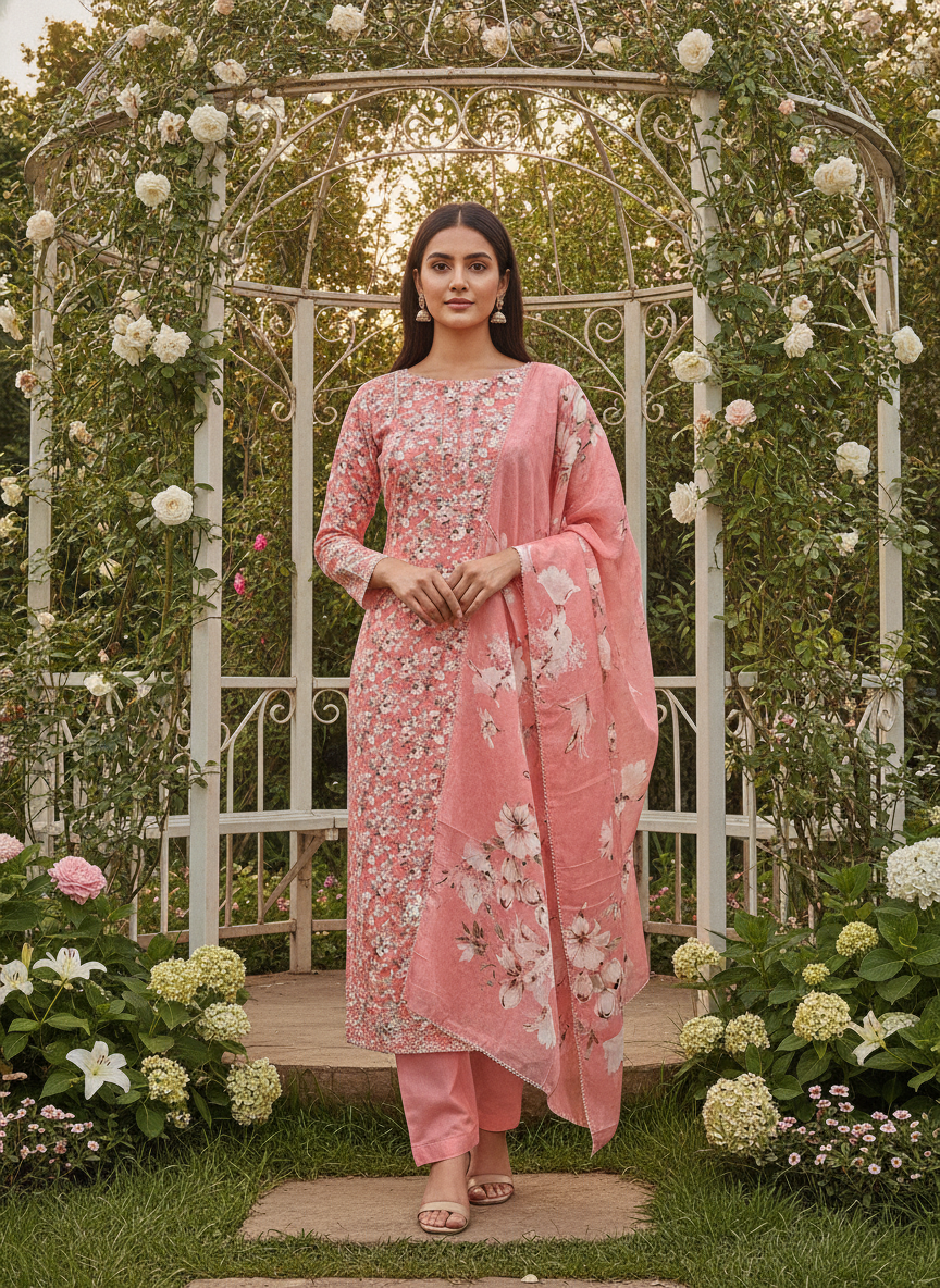 Embroidered Orange Cotton for Everyday Elegance (56803)