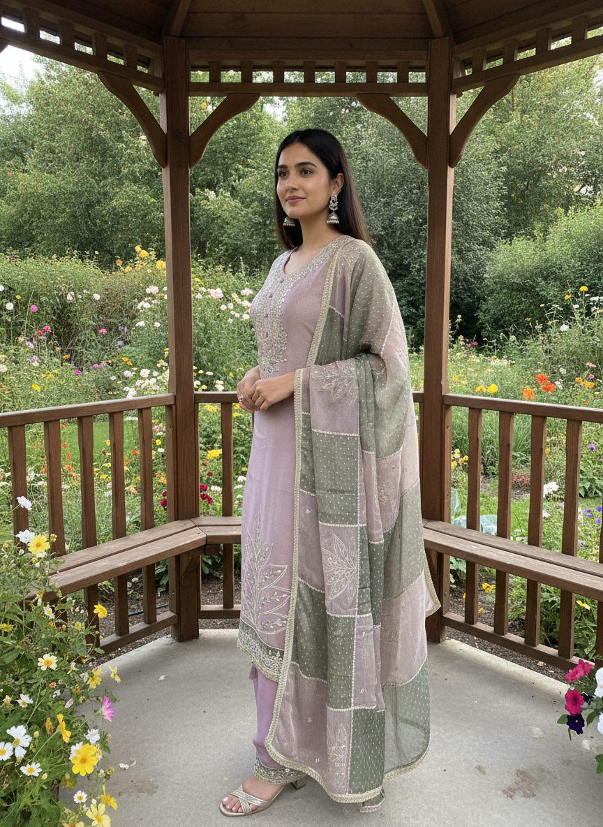 Embroidered Organza Festive Unstitched Ensemble (59461)