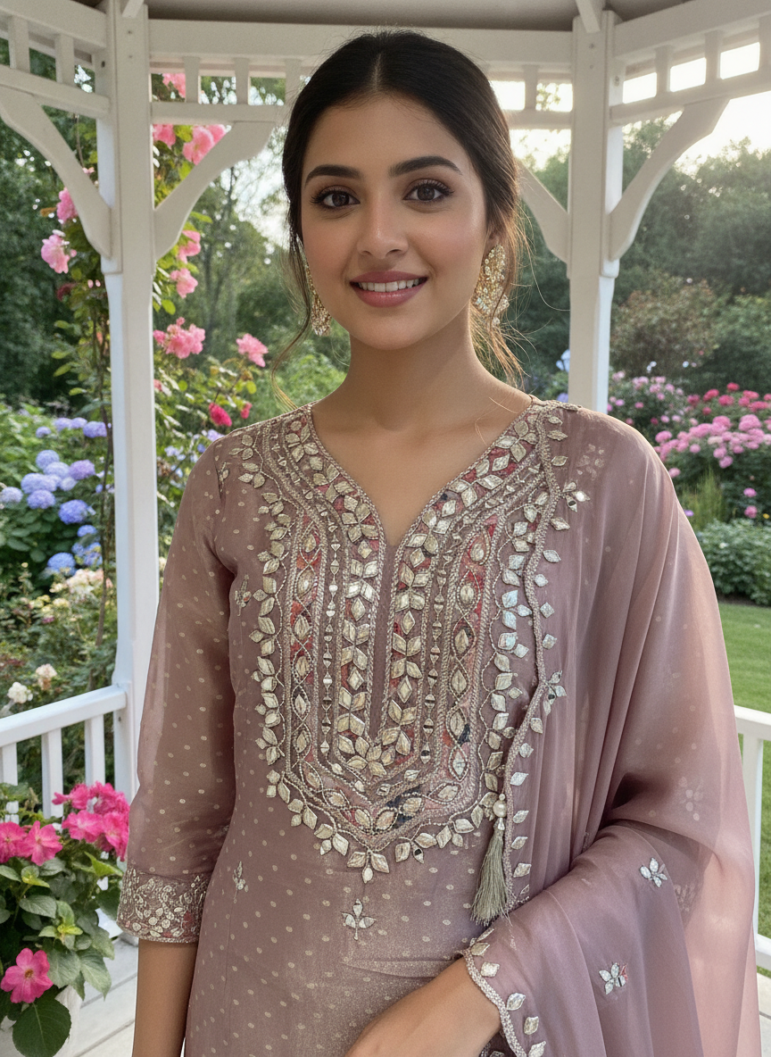Embroidered Organza Festive Unstitched Ensemble (59452)