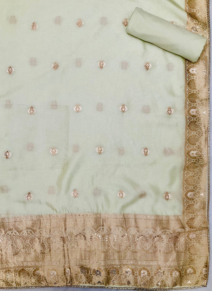 Woven Silk Unstitched Salwar Suit (45547)