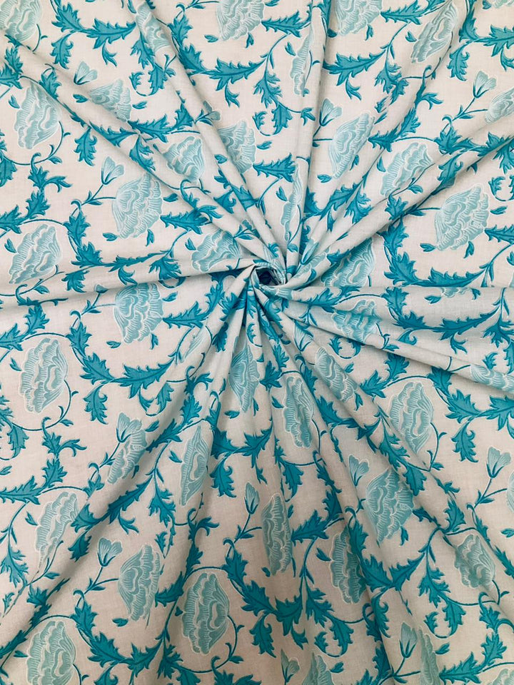 Pure Cotton Block Printed Fabric-45224