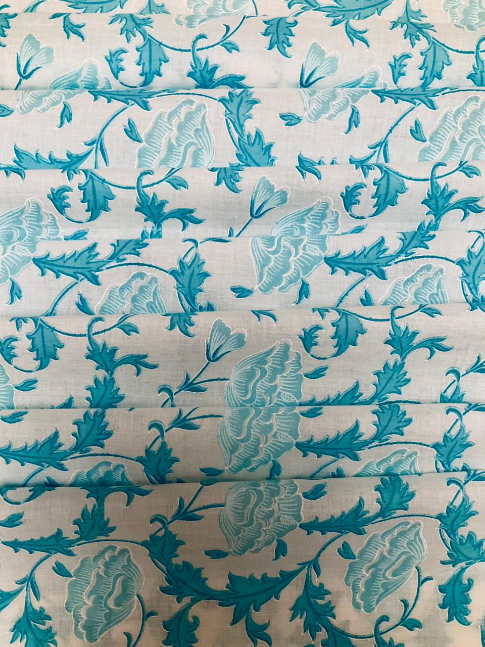 Pure Cotton Block Printed Fabric-45224