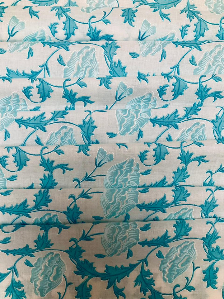 Pure Cotton Block Printed Fabric-45224