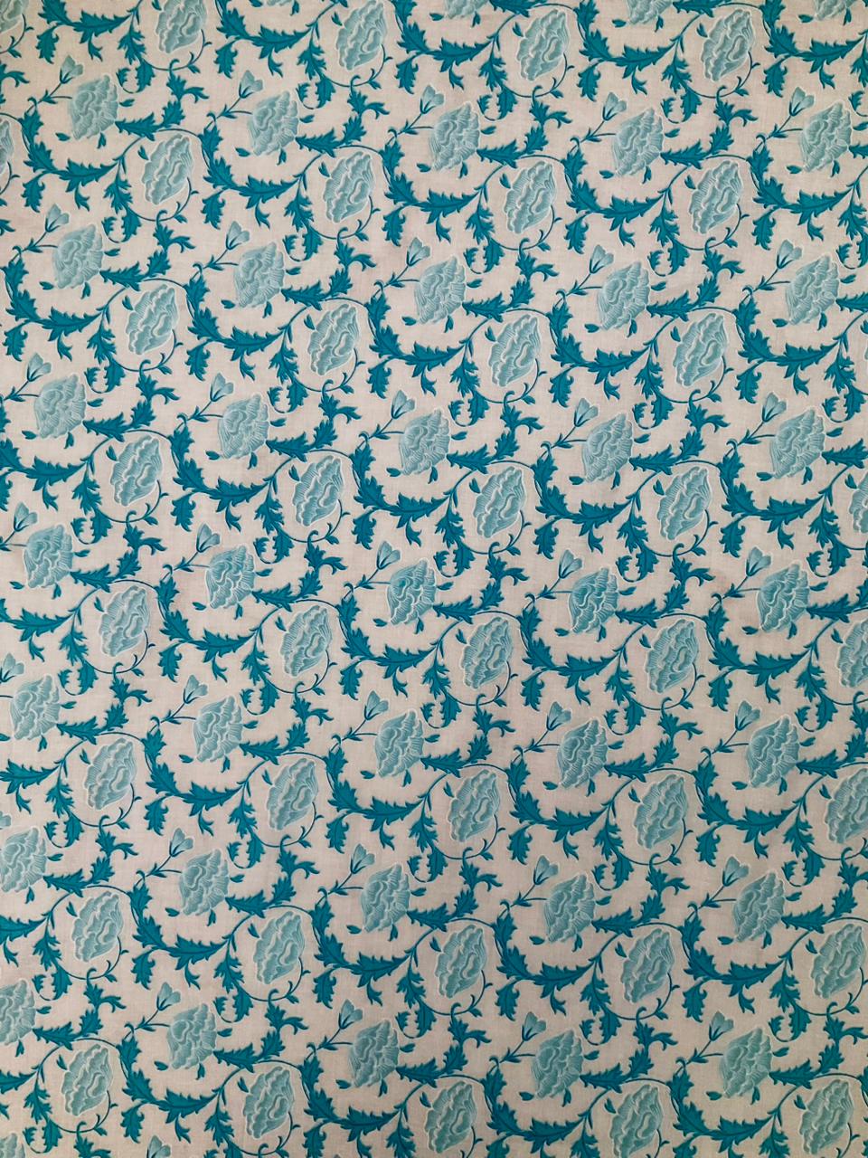 Pure Cotton Block Printed Fabric-45224