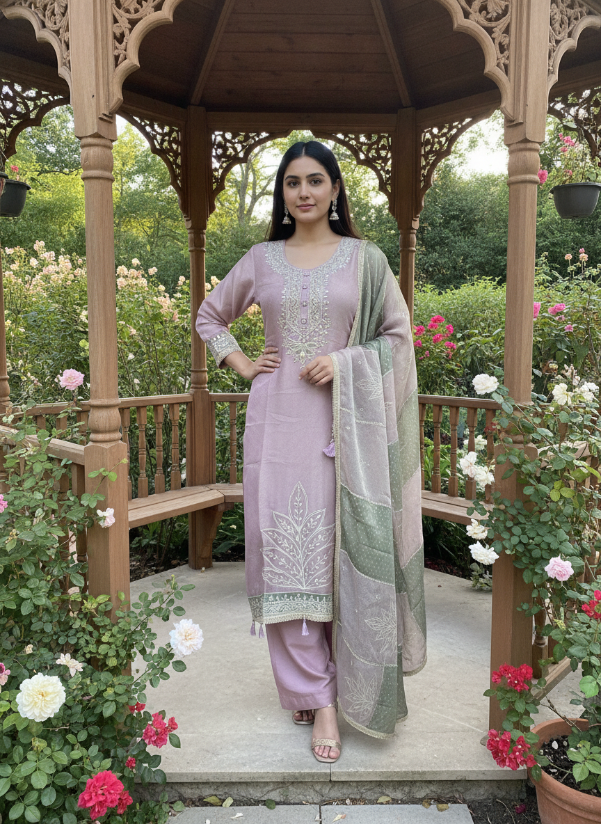Embroidered Organza Festive Unstitched Ensemble (59461)