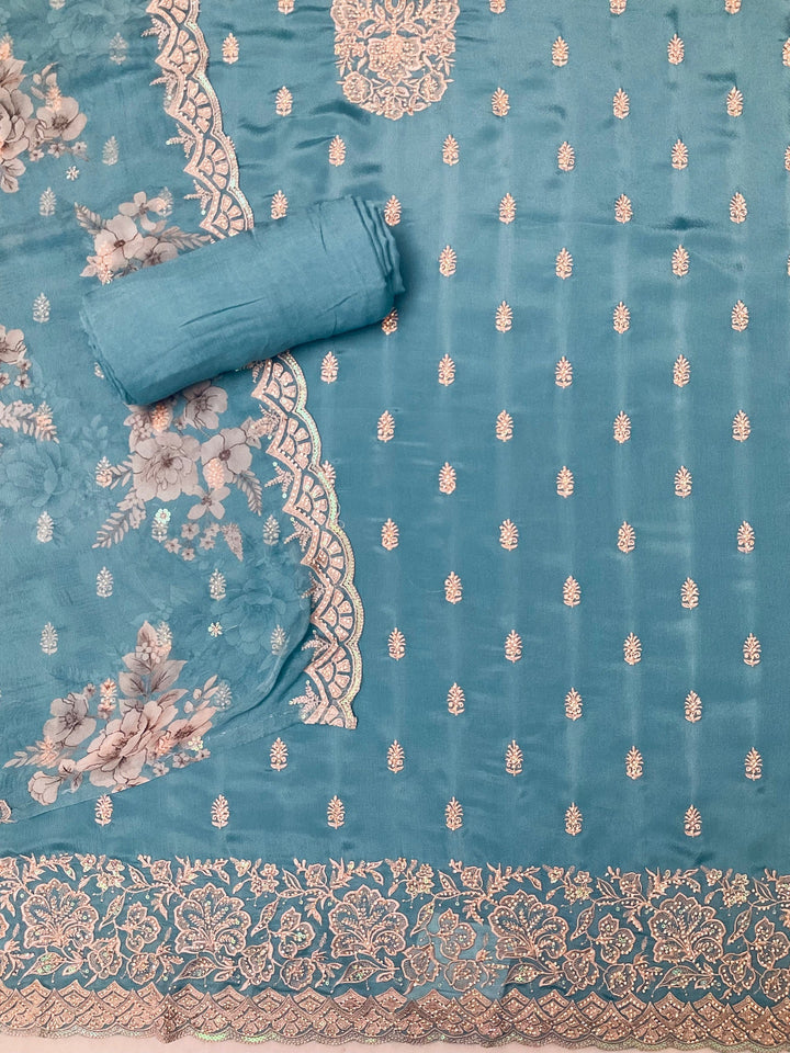 Chinnon Embroidered Unstitched Salwar Suit (45347)