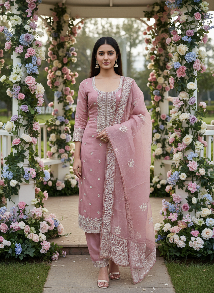 Rose Garden Organza with Delicate Embroidery (55206)