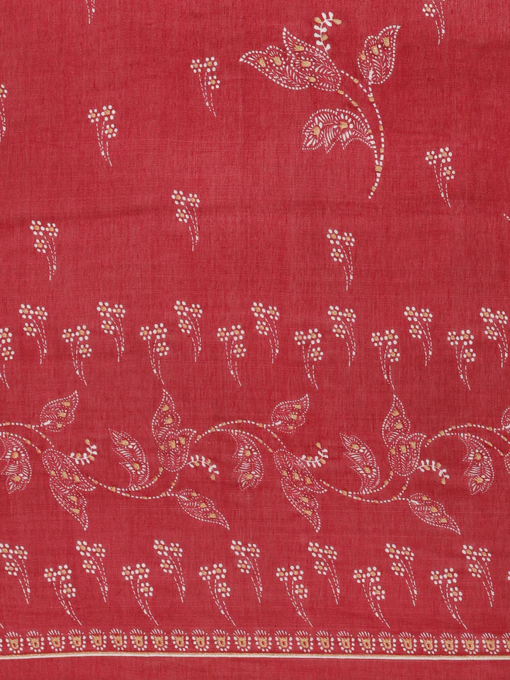 Fazals Pink Muslin Printed Unstitched Salwar Suit